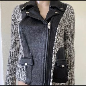 Yigal Azrouel Wool Blend Moto leather jacket Small